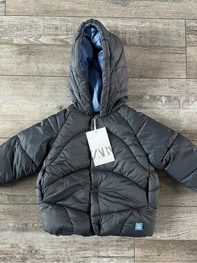 NWT Zara Boys Puffer Coat Size 9-12 Months